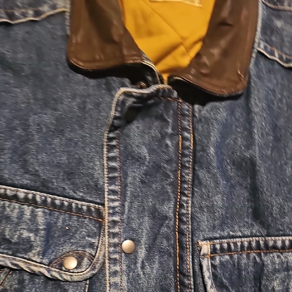 80s Levi's Bomber Jacket Leather Collar Westernwear Vintage Men Xlarge Retro - Picture 4 of 15